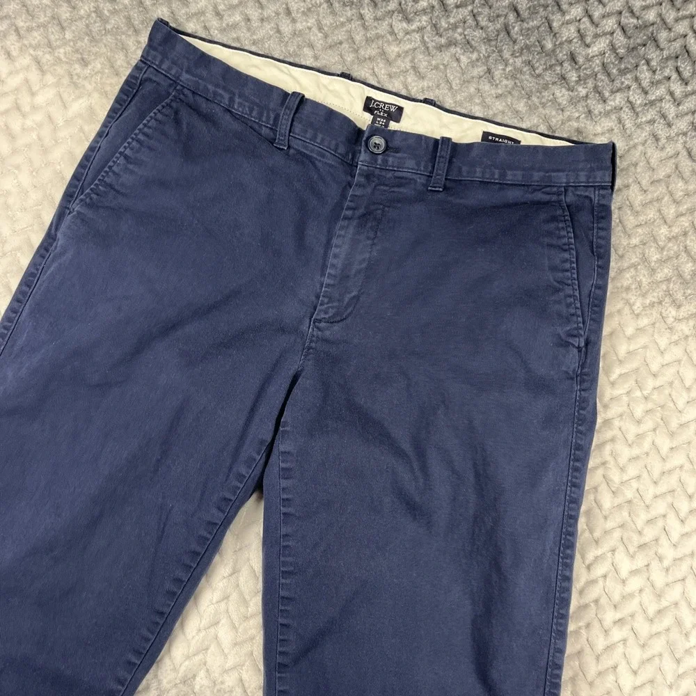 J. Crew Men's Straight Fit Flex Chino Pant Cotton H3186 Blue Size W34 L32 tag34